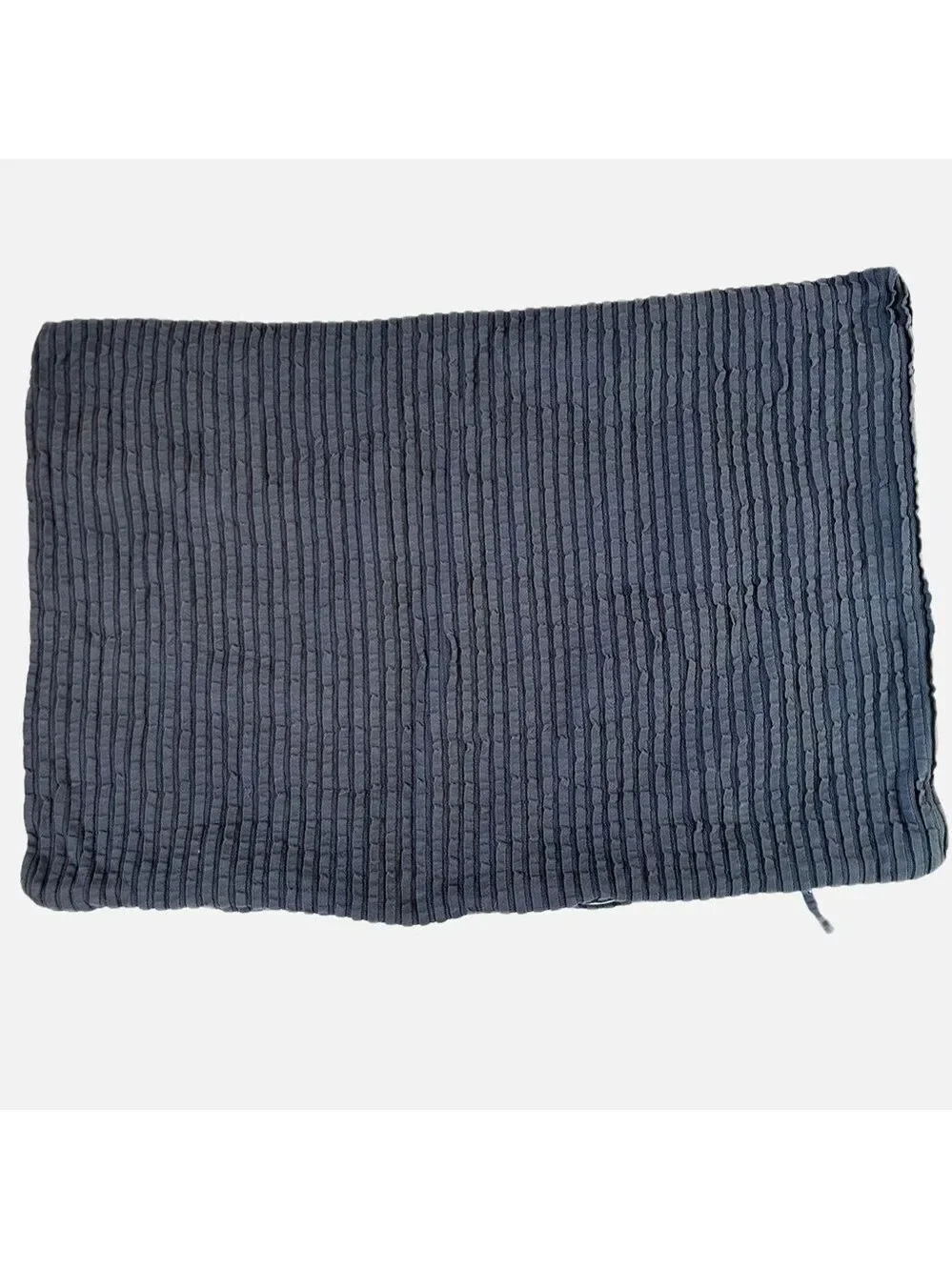 RESTORATION HARDWARE Navy Textured Pillow Sham Standard Cotton 18.5x27 Zipper